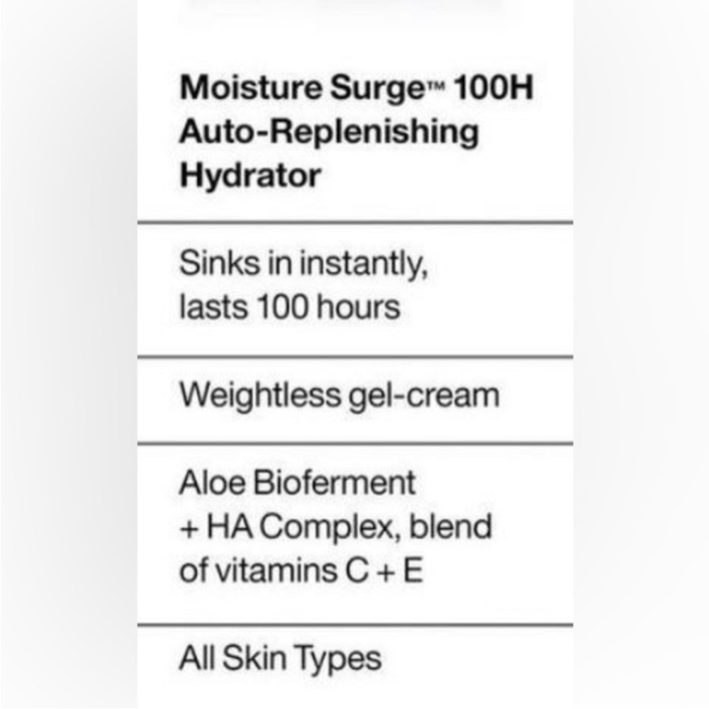 Clinique’s - Moisture Surge Auto-Replenishing Hydrator 100H-Full Size NEW - Picture 3 of 7